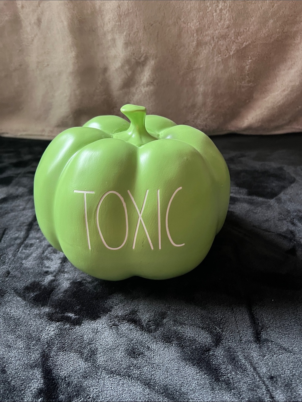 Green 'TOXIC' Decorative Pumpkin